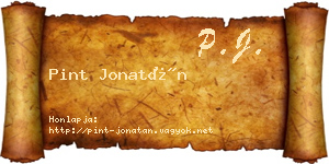 Pint Jonatán névjegykártya